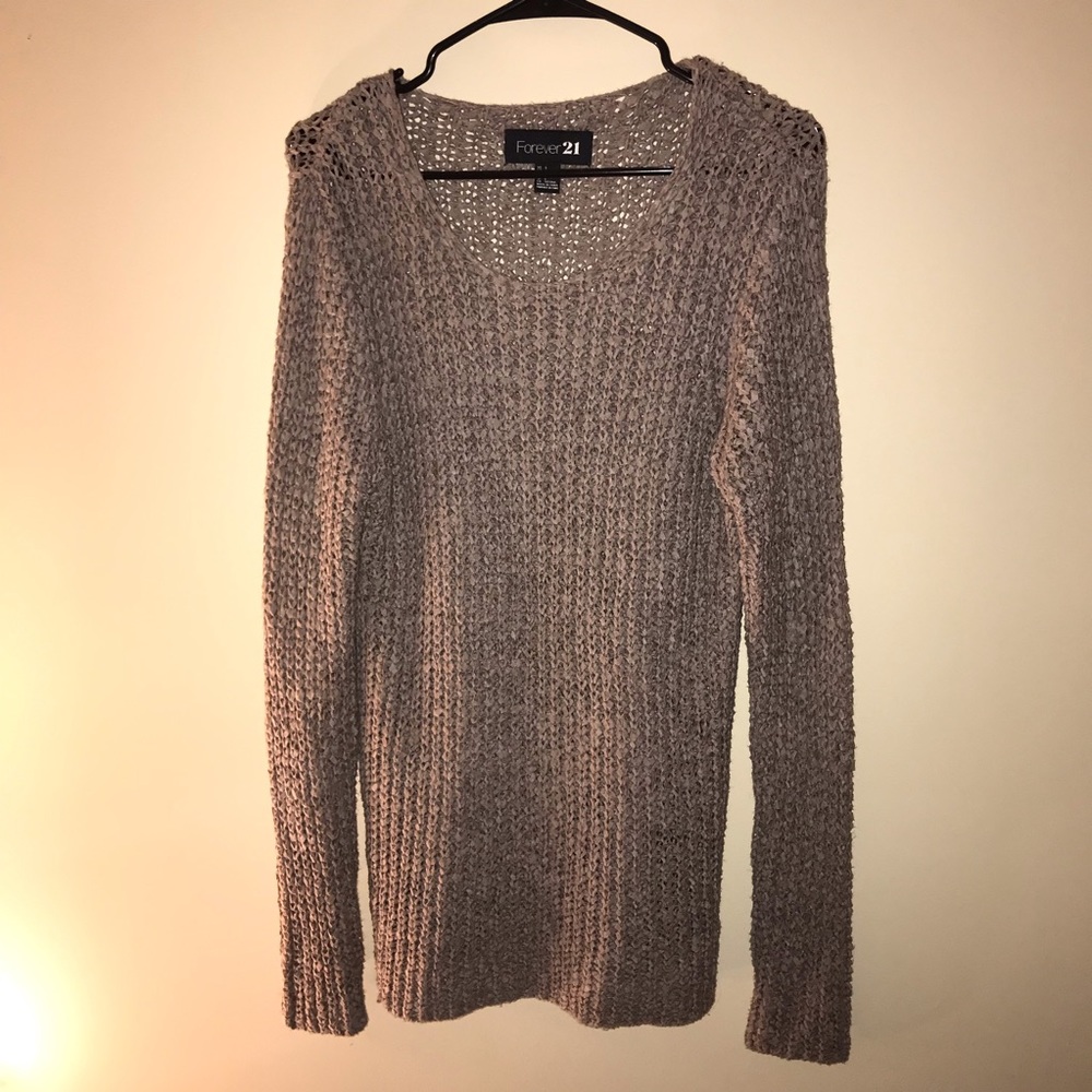 Forever 21 Light Brown Open Knit Sweater